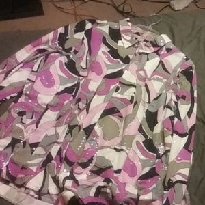 Extra large zip up womens blouse